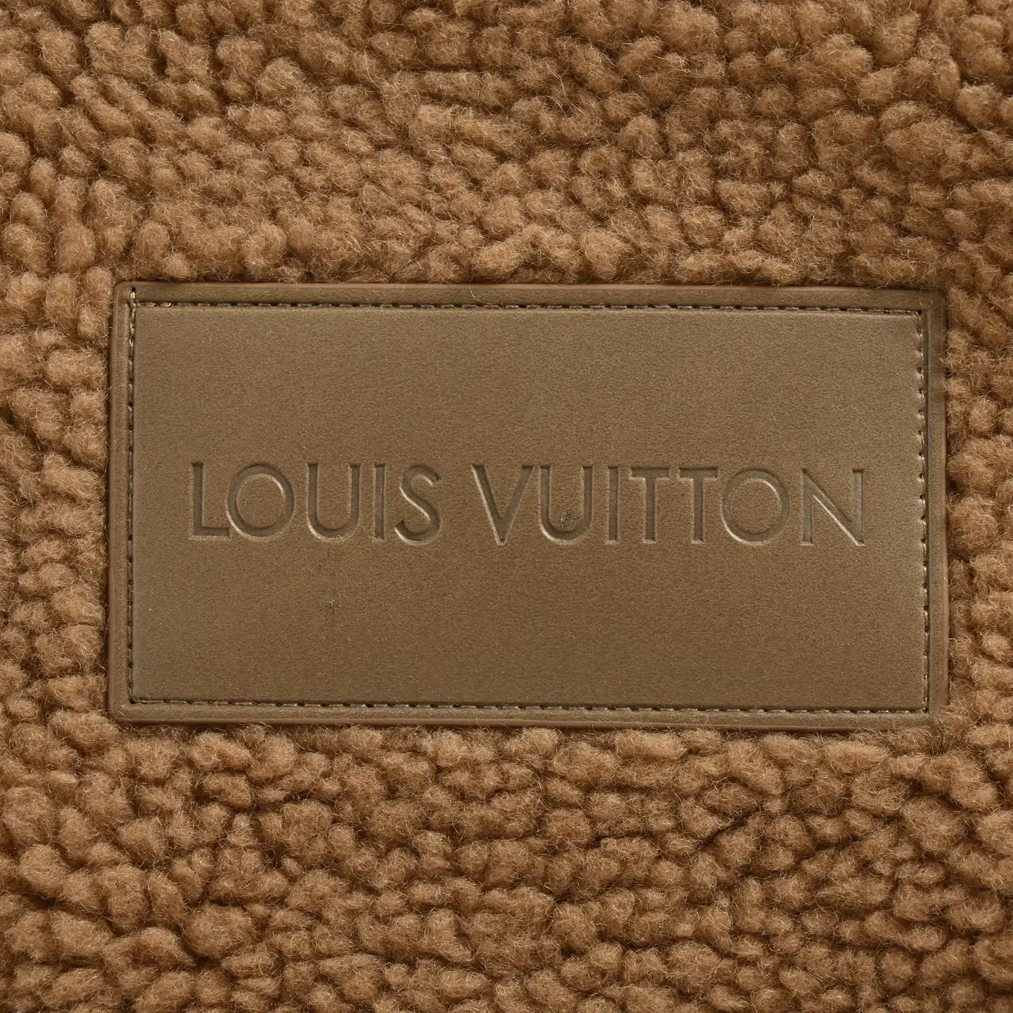 Louis Vuitton/Louis Vuitton 24Fw leather sherpa stand collar jacket